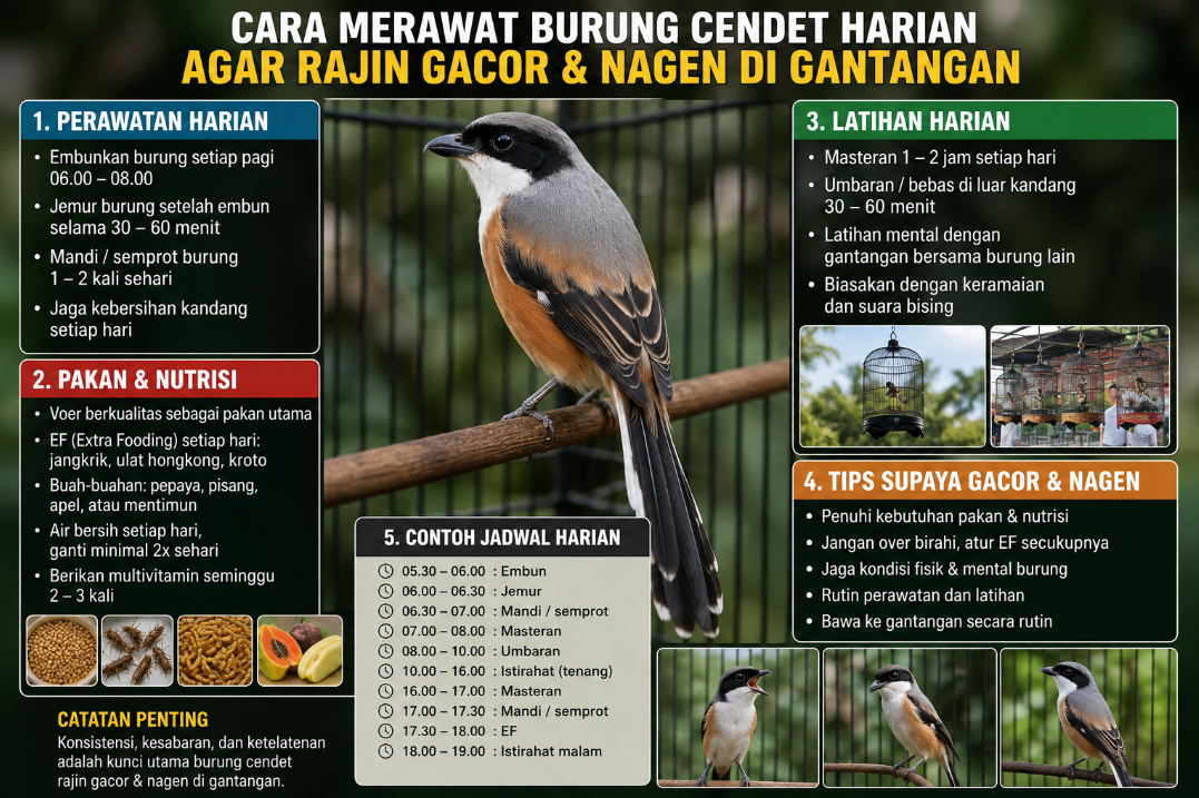 Cara Merawat Burung Cendet Harian Agar Rajin Gacor & Nagen di Gantangan Cara Merawat Burung Cendet Harian Agar Rajin Gacor Nagen Di Gantangan