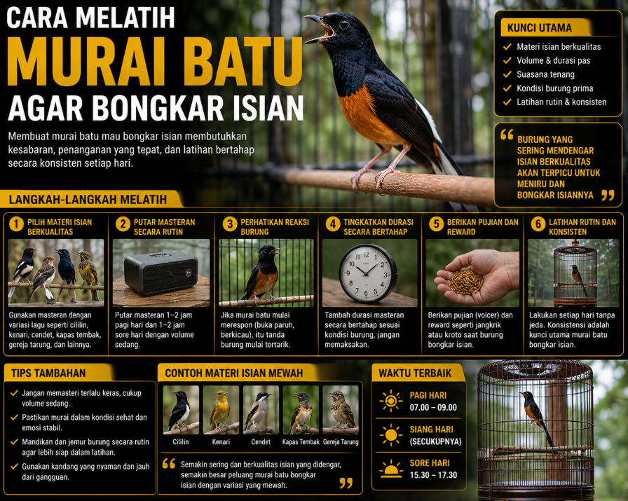 Cara Melatih Murai Batu Agar Bongkar Isian