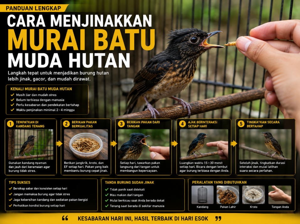 Cara Menjinakkan Murai Batu Muda Hutan