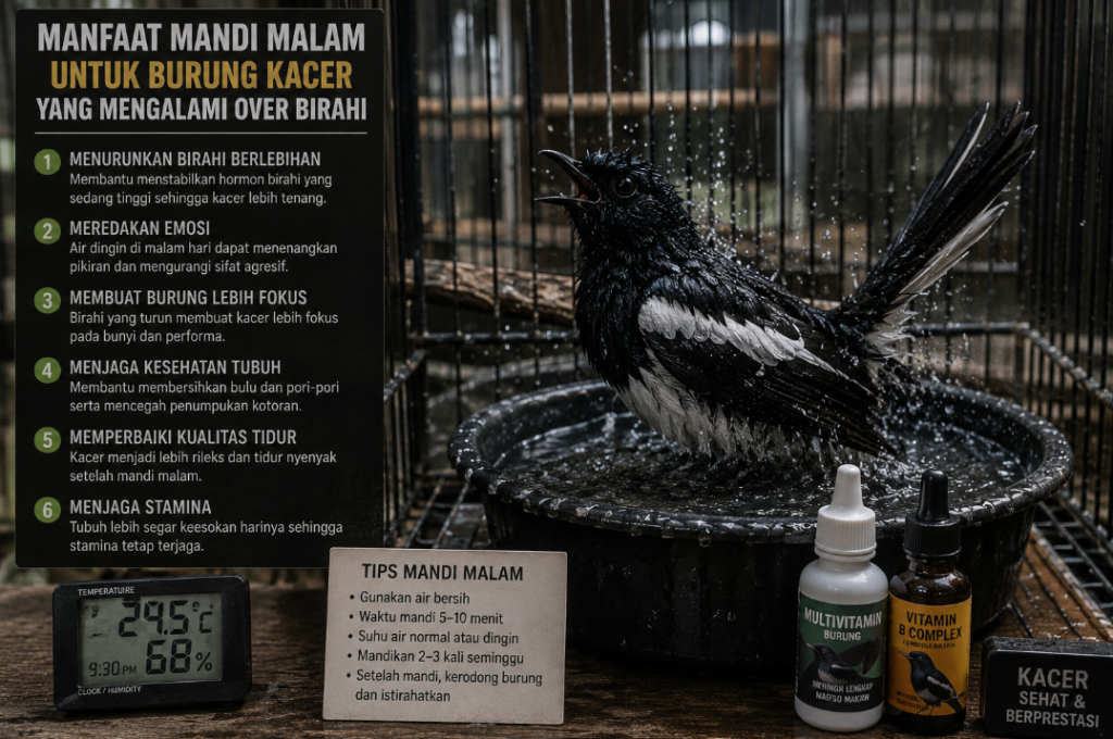 Manfaat Mandi Malam Untuk Burung Kacer Yang Mengalami Over Birahi 1024x680