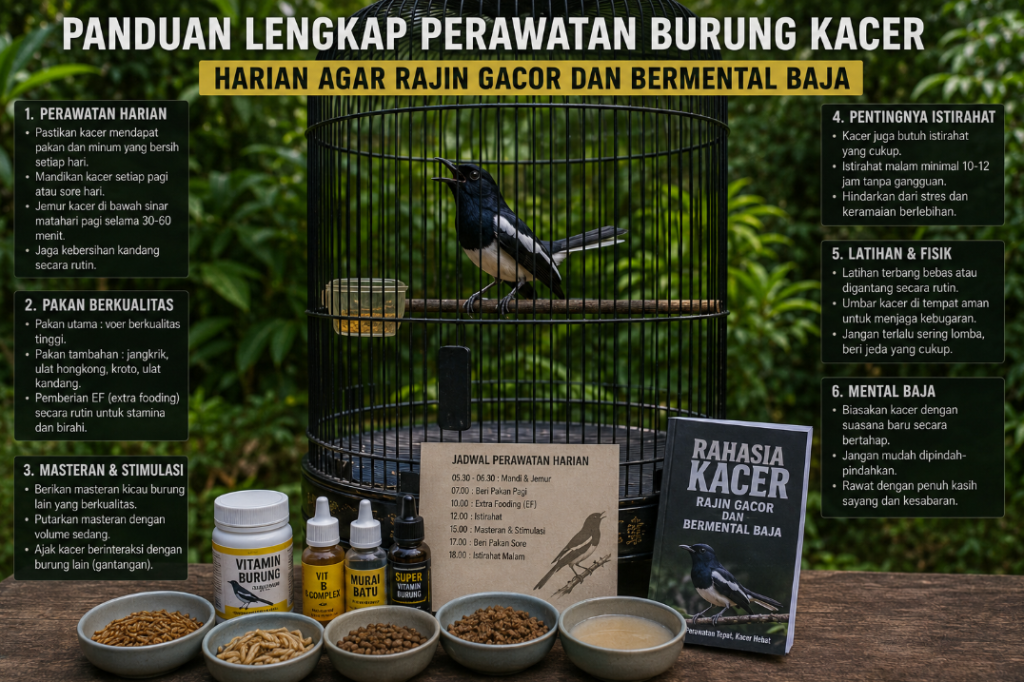 Panduan Lengkap Perawatan Burung Kacer Harian Agar Rajin Gacor dan Bermental Baja Panduan Lengkap Perawatan Burung Kacer Harian Agar Rajin Gacor Dan Bermental Baja 1024x682