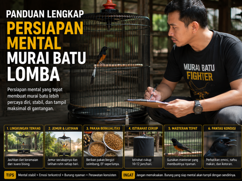 Panduan Lengkap Persiapan Mental Murai Batu Lomba: Strategi Menuju Gantangan Tanpa Drop Panduan Lengkap Persiapan Mental Murai Batu Lomba