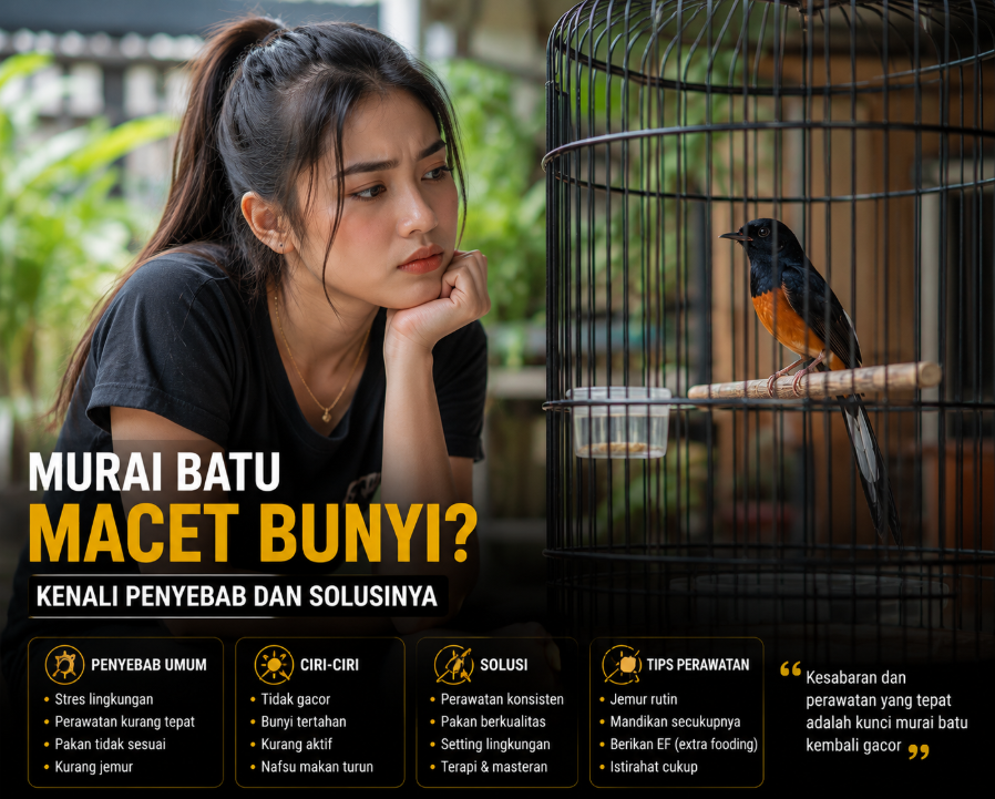 Penyebab Murai Batu Macet Bunyi dan Cara Mengetahuinya: Dari Fisik Hingga Trauma Mental Penyebab Murai Batu Macet Bunyi dan Cara Mengetahuinya: Dari Fisik Hingga Trauma Mental