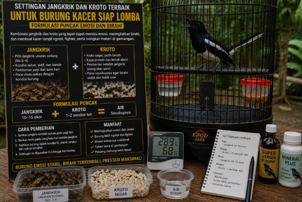 Settingan Jangkrik dan Kroto Terbaik untuk Burung Kacer Siap Lomba: Formulasi Puncak Emosi dan Birahi Settingan Jangkrik dan Kroto Terbaik untuk Burung Kacer Siap Lomba: Formulasi Puncak Emosi dan Birahi