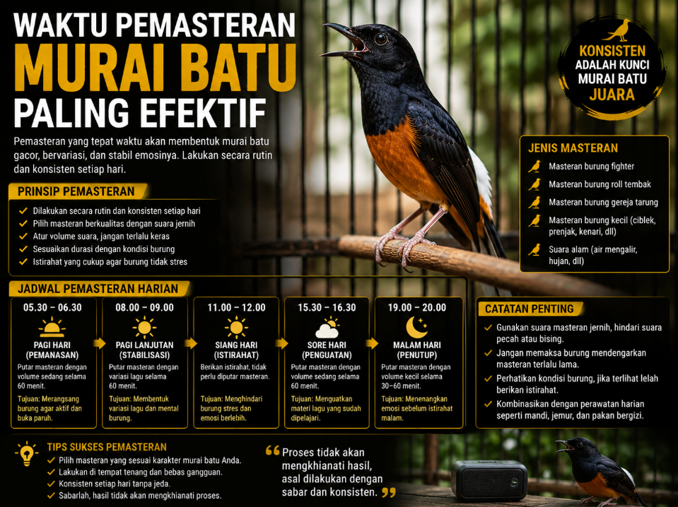 Kombinasi Waktu Pemasteran Murai Batu Paling Efektif: Trik Memori Cepat dan Lagu Permanen Kombinasi Waktu Pemasteran Murai Batu Paling Efektif: Trik Memori Cepat dan Lagu Permanen