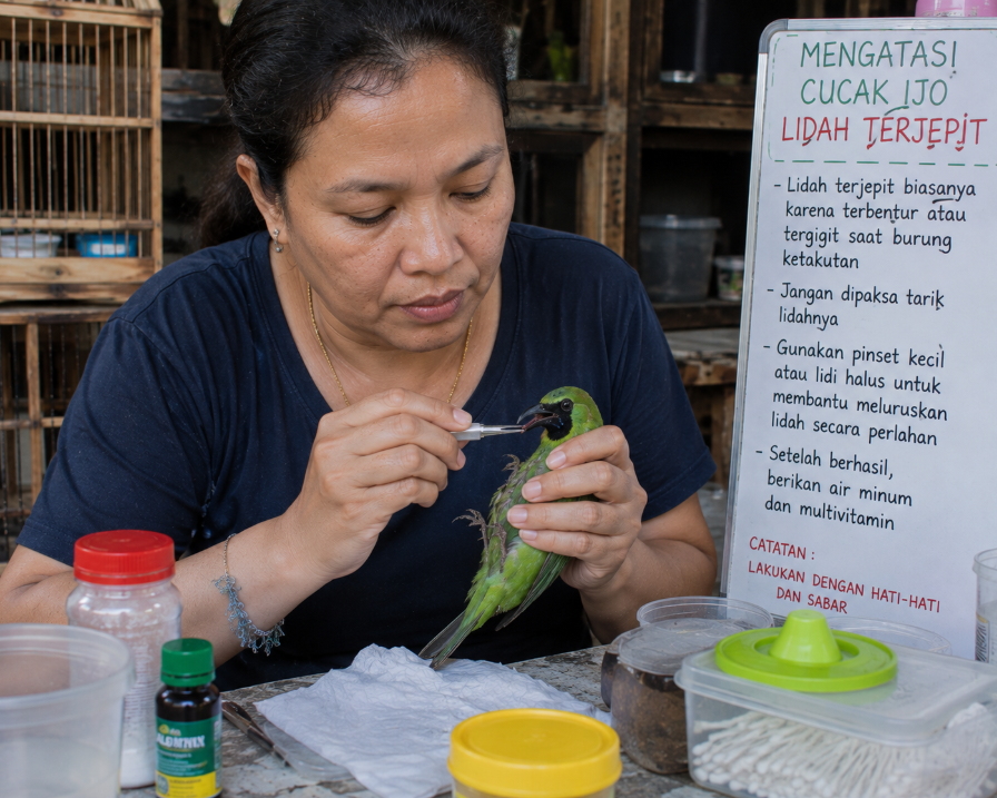 Cara Mengatasi Cucak Ijo Lidah Terjepit