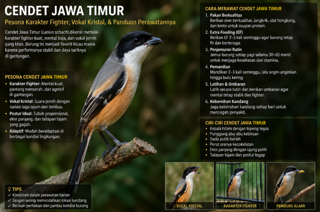 Cendet Jawa Timur: Pesona Karakter Fighter, Vokal Kristal, & Panduan Perawatannya Cendet Jawa Timur 1024x679