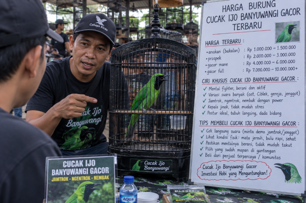 Harga Burung Cucak Ijo Banyuwangi Gacor Terbaru: Ciri Khusus & Tips Membelinya Harga Burung Cucak Ijo Banyuwangi Gacor Terbaru 2026 1024x679