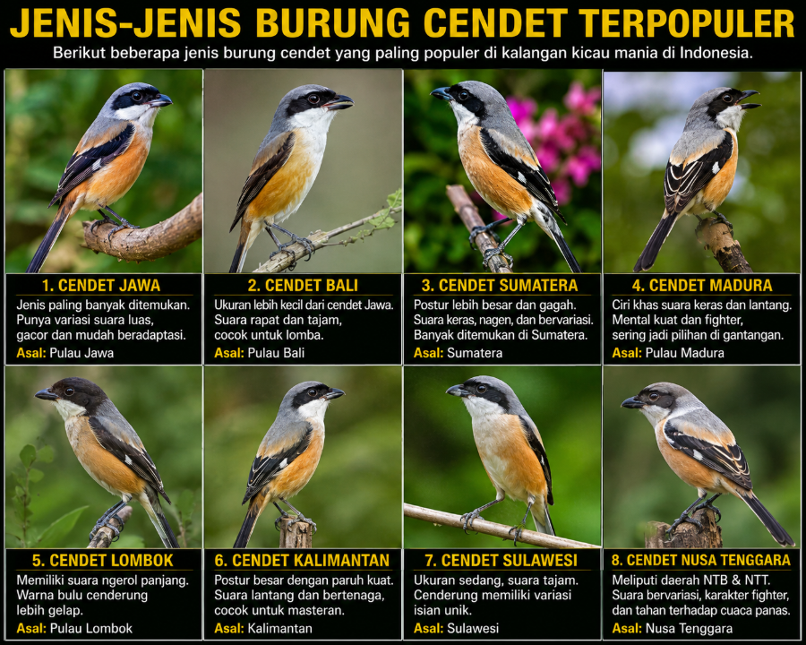 Jenis Jenis Burung Cendet Terpopuler