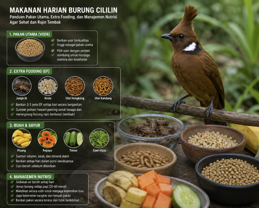 makanan harian burung cililin makanan harian burung cililin